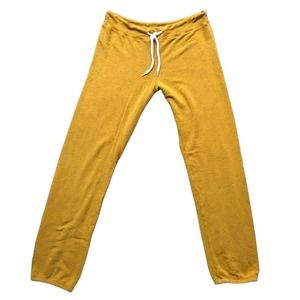 Monrow Women's Super Soft Sweatpants Jogger Lounge Pants Size S Mustard Yellow